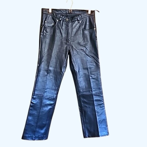 Vintage Leder Company high quality genuine leather pants from Germany 90s 33x29 - Picture 1 of 13
